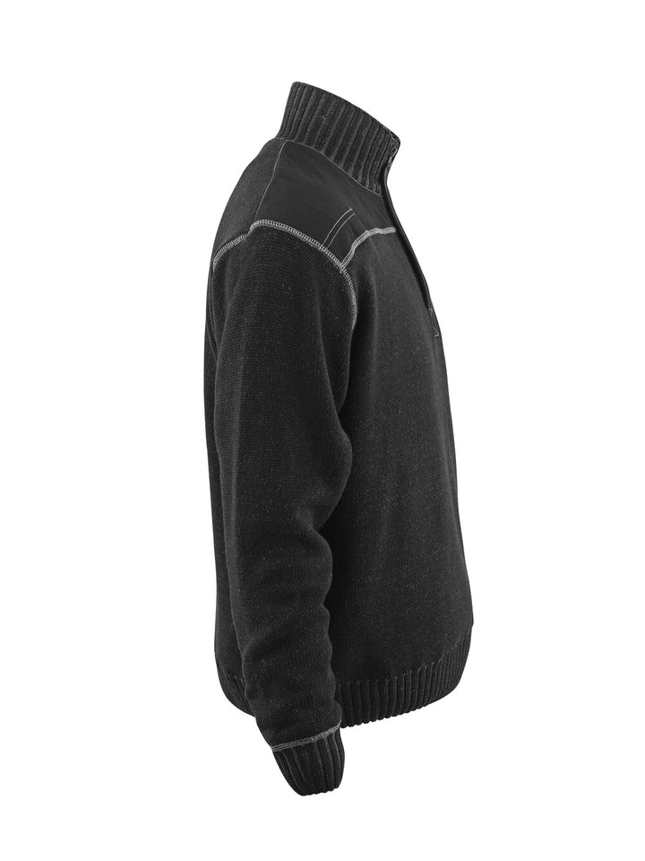 Mascot Naxos Knitted Jumper Half-Zip 50354-835 Left #colour_black