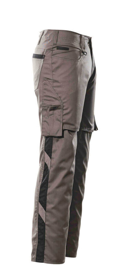 Mascot Oldenburg Work Trousers Thigh-Pockets 12579-442 Left #colour_anthracite-grey-black