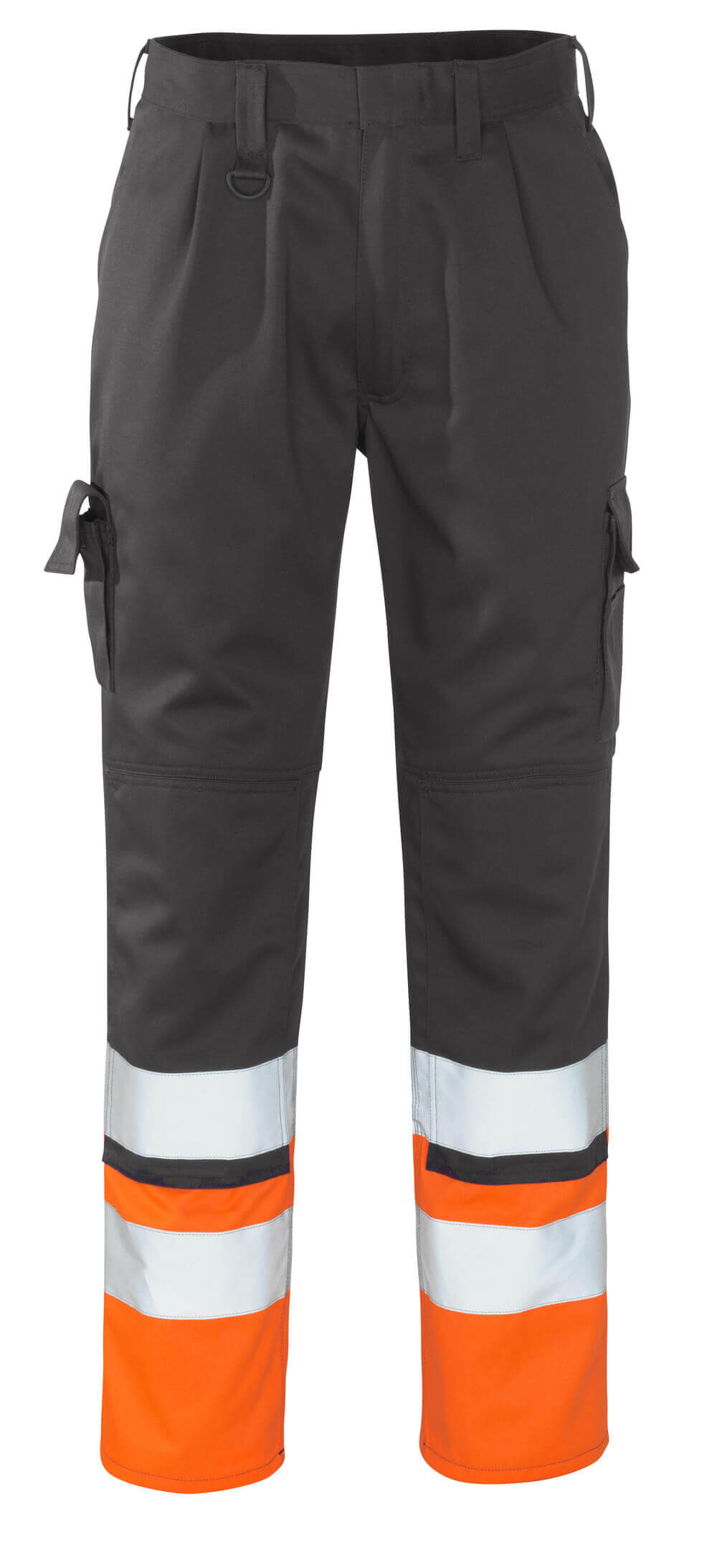 Mascot Patos Hi-Vis Work Trousers 12379-430 Front #colour_anthracite-grey-hi-vis-orange