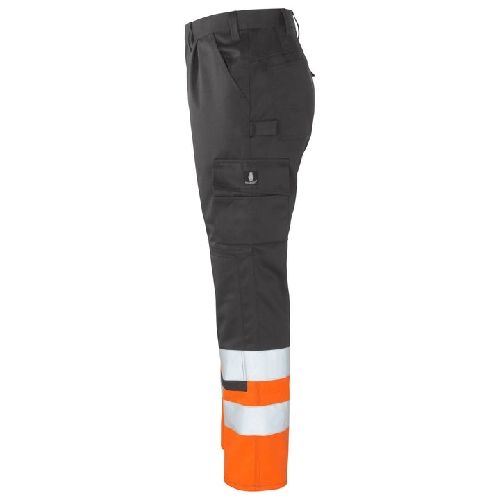 Mascot Patos Hi-Vis Work Trousers 12379-430 Front #colour_anthracite-grey-hi-vis-orange