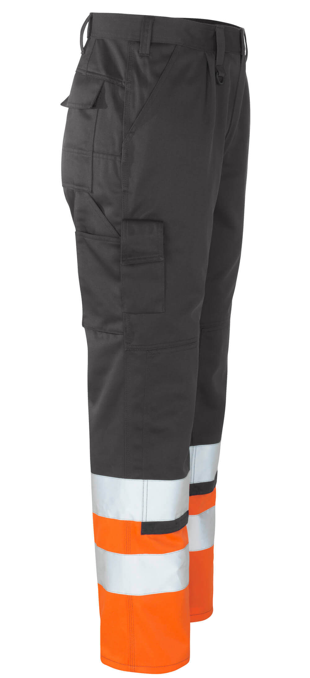 Mascot Patos Hi-Vis Work Trousers 12379-430 Left #colour_anthracite-grey-hi-vis-orange