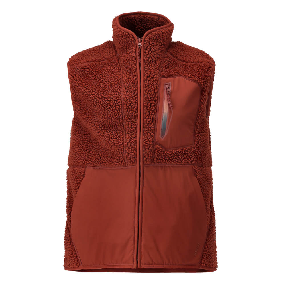 Mascot Pile Gilet with Zipper 22465-682 Front #colour_autumn-red