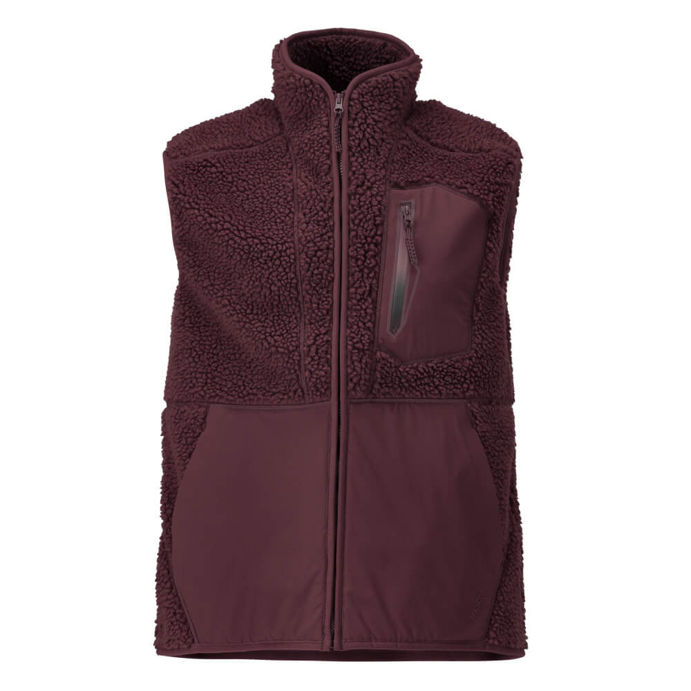 Mascot Pile Gilet with Zipper 22465-682 Front #colour_bordeaux-red