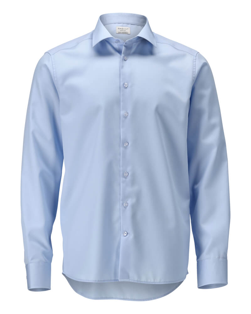 Mascot Premium 100% Cotton Easy-Iron Collared Shirt 20504-750 Front #colour_light-blue