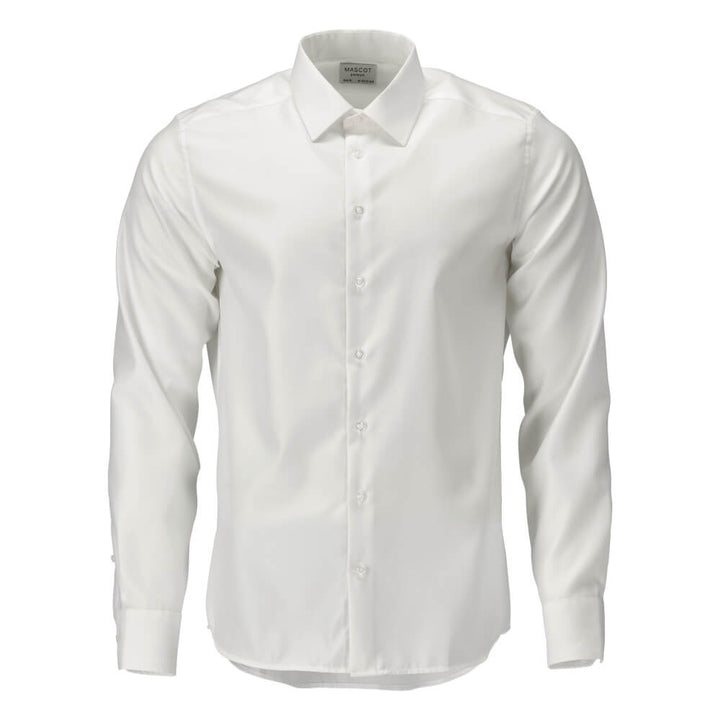 Mascot Premium 100% Cotton Easy-Iron Collared Shirt 20504-750 Front #colour_white