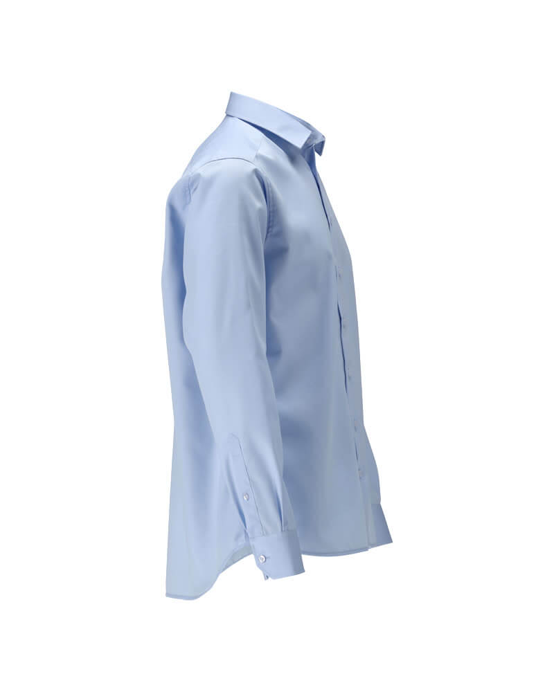 Mascot Premium Cotton Easy Iron Collared Shirt 21404-750 Left #colour_light-blue