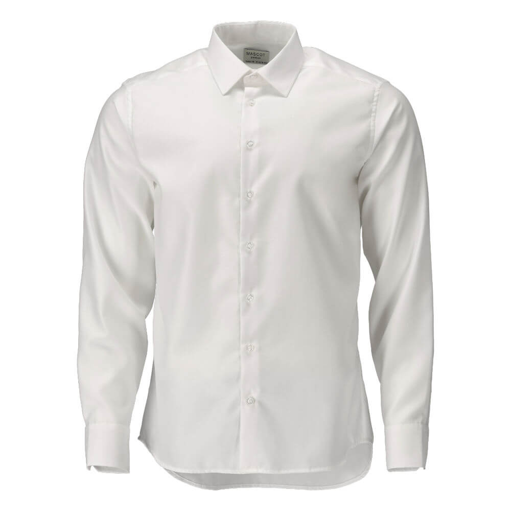 Mascot Premium Cotton Easy Iron Collared Shirt 21404-750 Front #colour_white