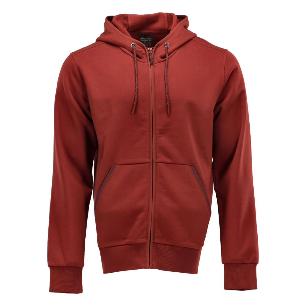 Mascot Premium Durable and Comfortable Hoodie with Zipper 22486-378 Front #colour_autumn-red