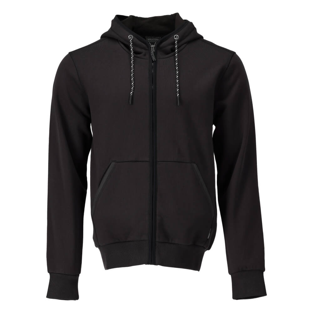 Mascot Premium Durable and Comfortable Hoodie with Zipper 22486-378 Front #colour_black