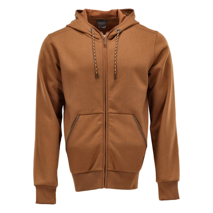 Mascot Premium Durable and Comfortable Hoodie with Zipper 22486-378 Front #colour_nut-brown