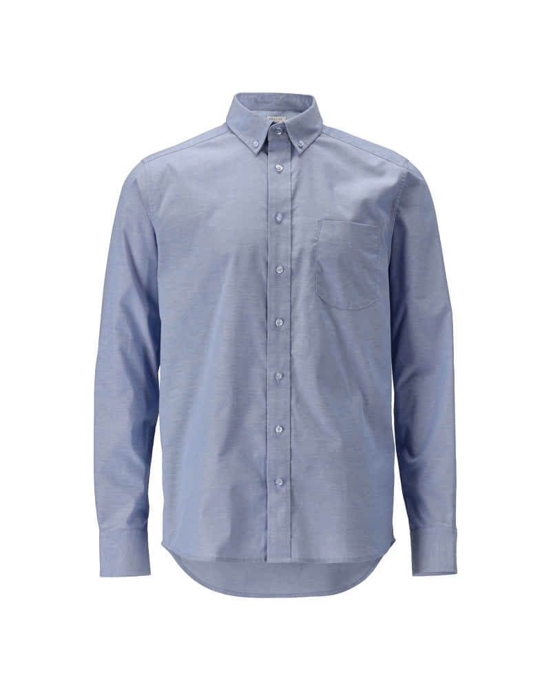 Mascot Premium Easy-Iron Button-Down Oxford Shirt 20404-745 Front #colour_light-blue