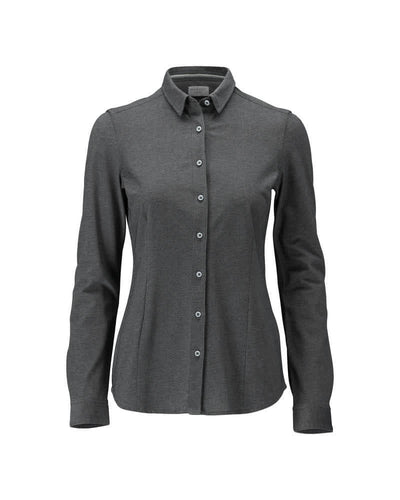 Mascot Premium Easy-Iron Casual Stretch Shirt 20014-741 Front #colour_darkanthracite-grey-light-grey-flecked