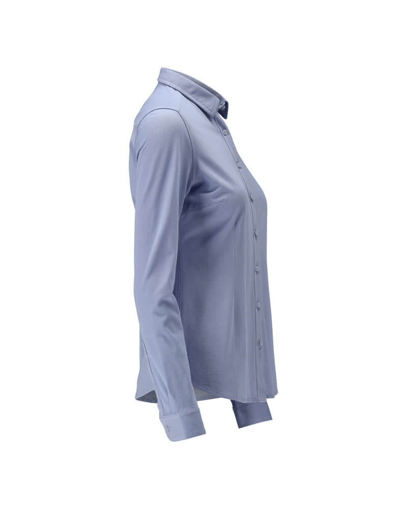 Mascot Premium Easy-Iron Casual Stretch Shirt 20014-741 Left #colour_light-blue