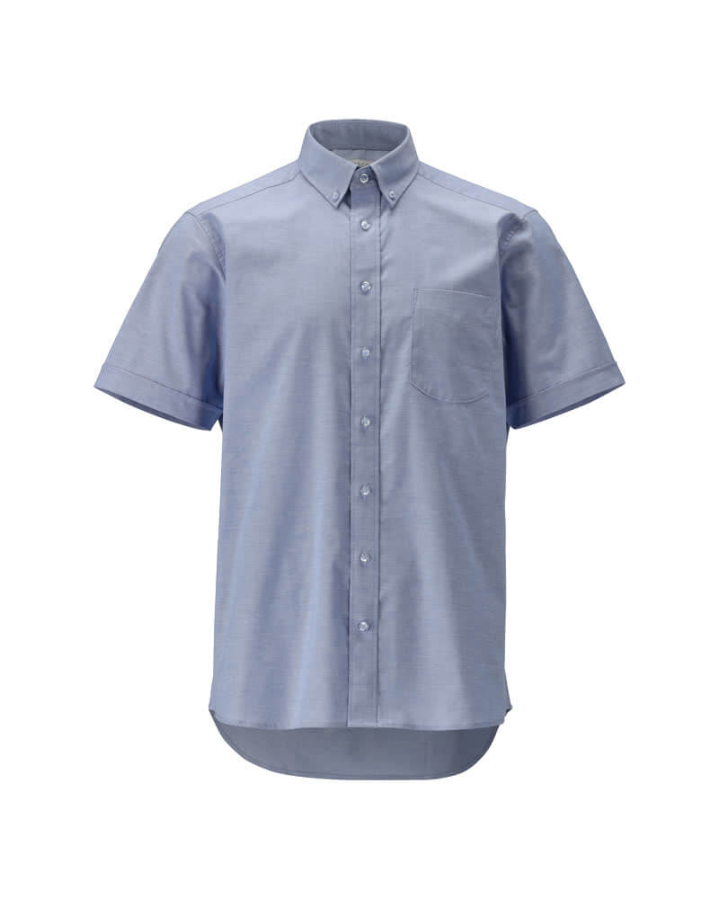 Mascot Premium Easy Iron Short Sleeved Shirt 21024-745 Front #colour_light-blue