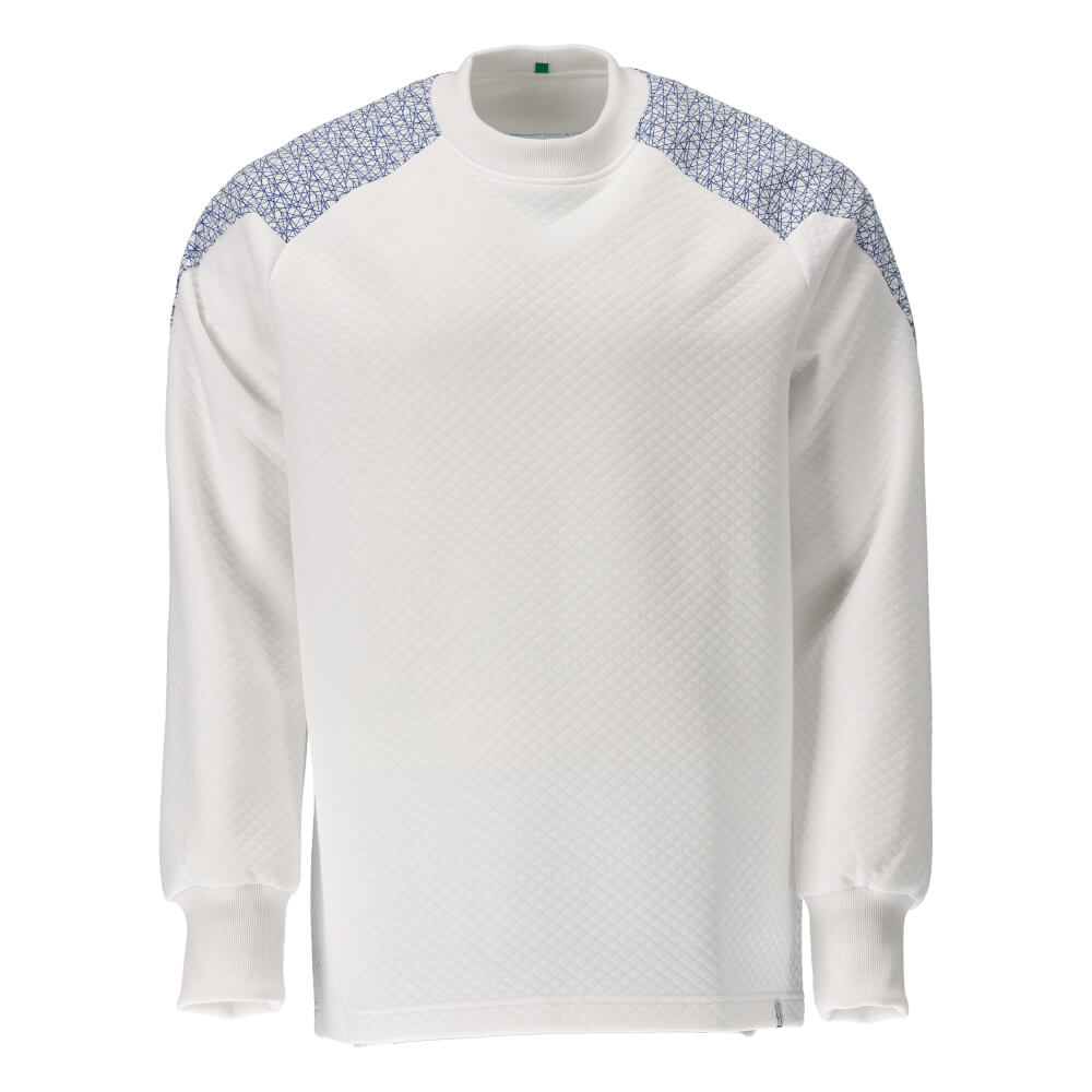 Mascot Premium Performance and Comfort Sweatshirt 20084-932 Front #colour_white-azure-blue