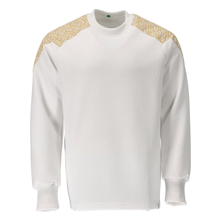 Mascot Premium Performance and Comfort Sweatshirt 20084-932 Front #colour_white-curry-gold