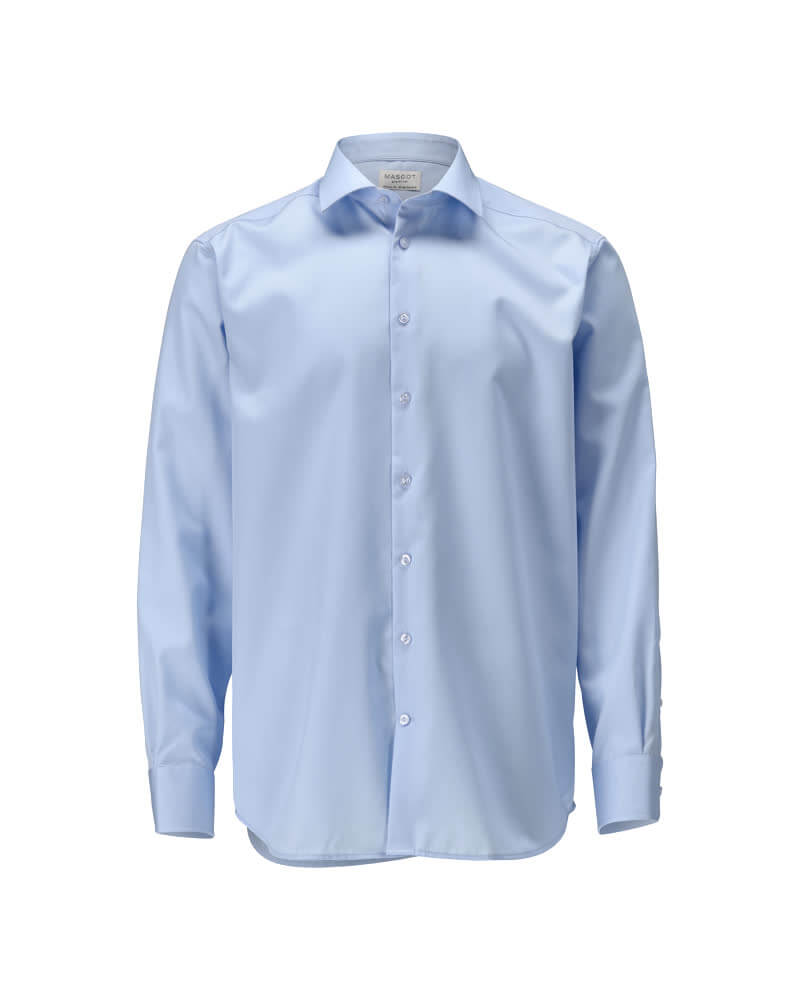 Mascot Premium Pure Cotton Easy Iron Collared Shirt 21204-750 Front #colour_light-blue