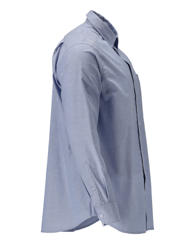 Mascot Premium Stretch Buttoned Down Collar Shirt 21004-745 Left #colour_light-blue