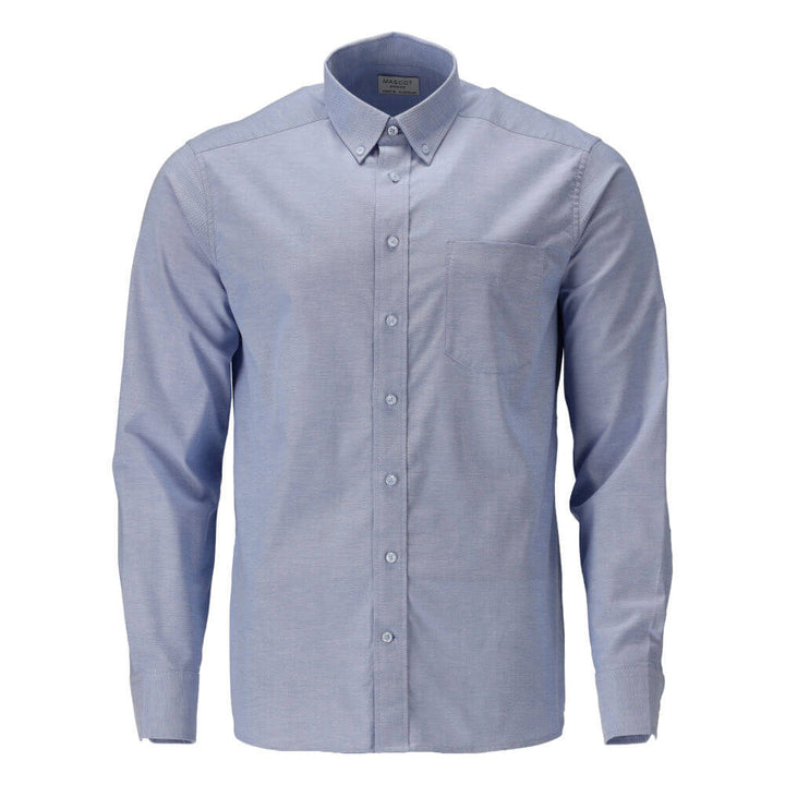 Mascot Premium Stretch Easy Iron Buttoned-Down Collar Shirt 21104-745 Front #colour_light-blue