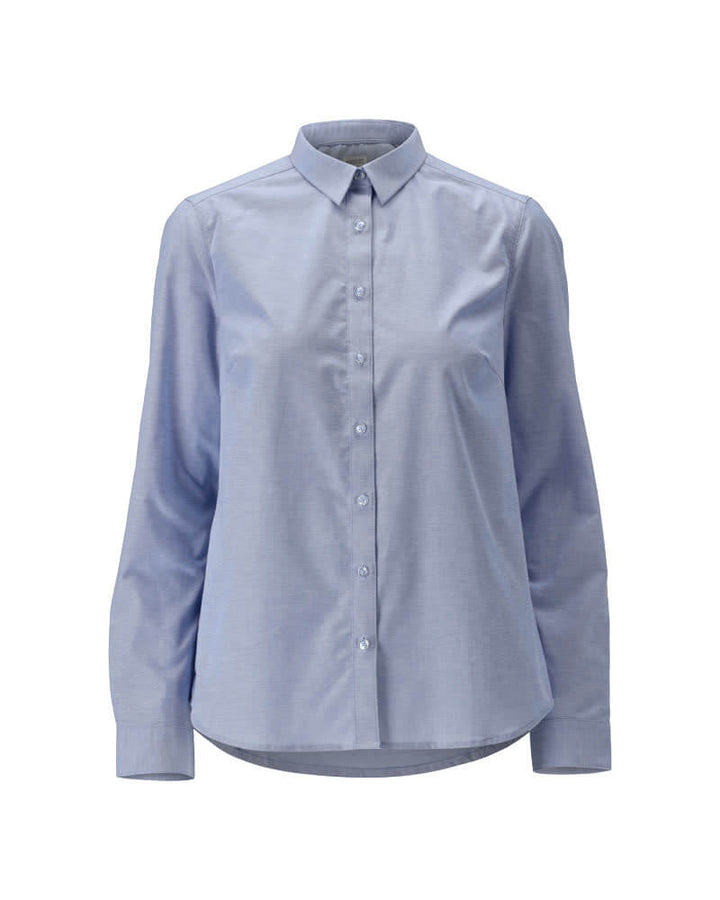 Mascot Premium Stretch Easy Iron Oxford Shirt 21014-745 Front #colour_light-blue