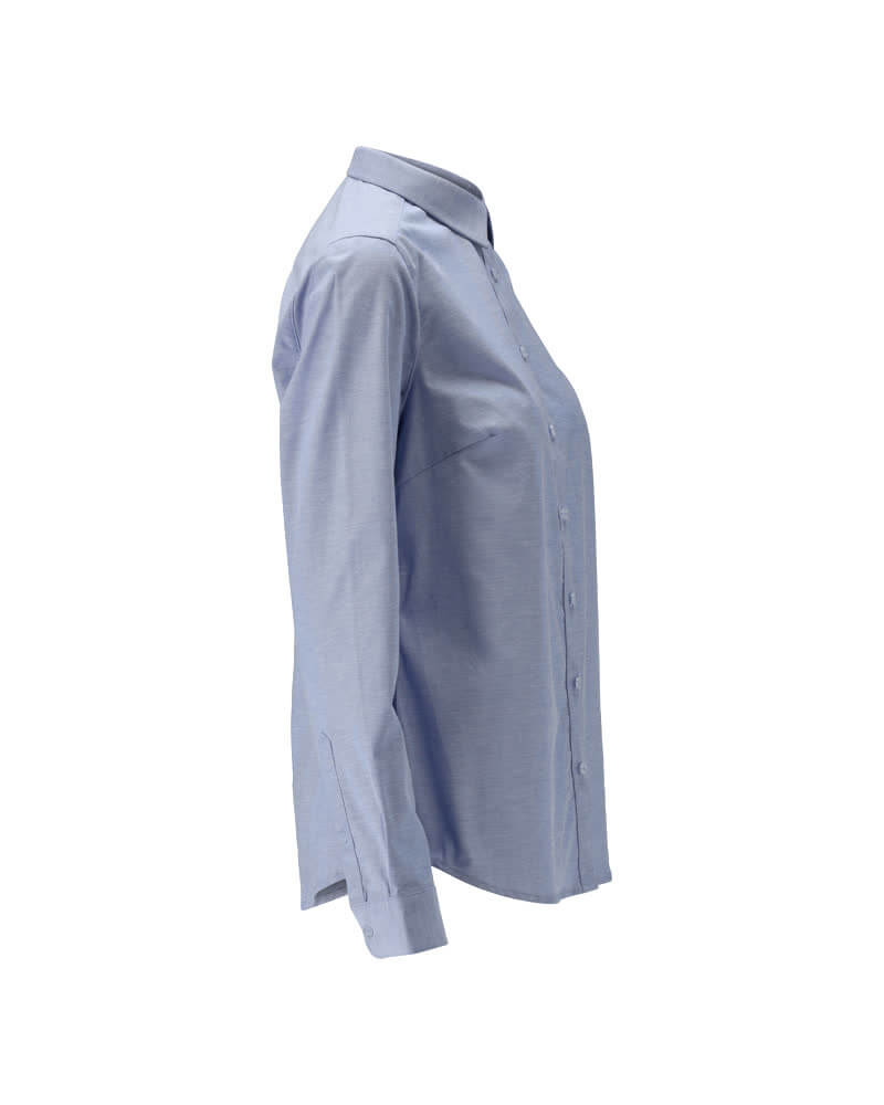 Mascot Premium Stretch Easy Iron Oxford Shirt 21014-745 Left #colour_light-blue