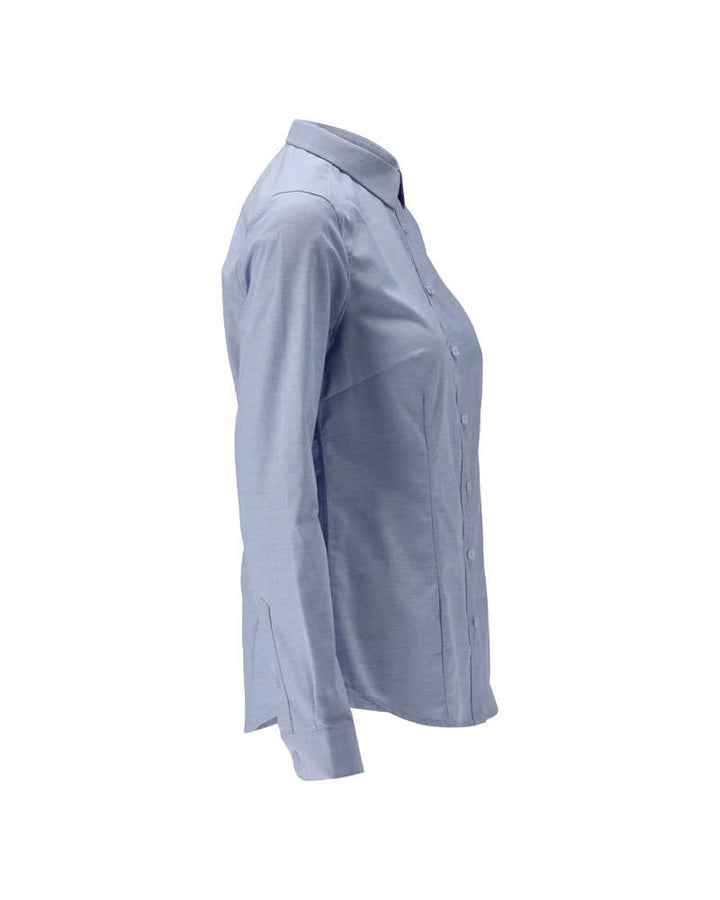 Mascot Premium Stretch Easy Iron Oxford Shirt 21114-745 Left #colour_light-blue