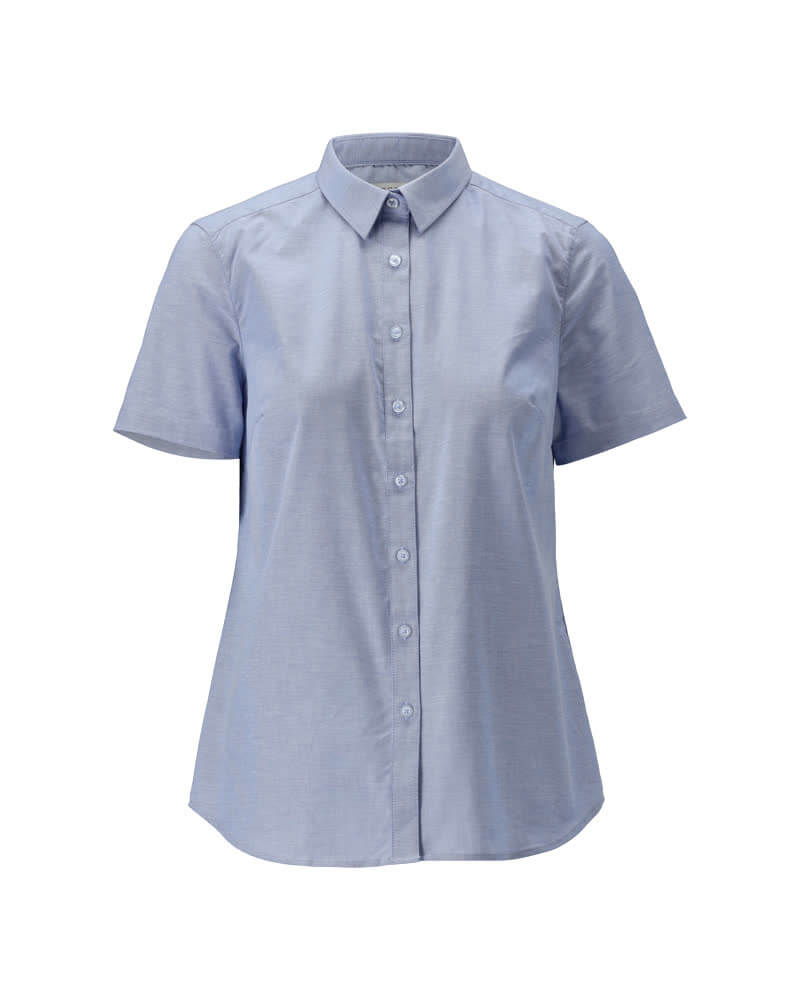 Mascot Premium Stretch Short Sleeved Oxford Shirt 21034-745 Front #colour_light-blue