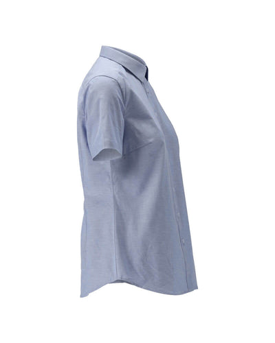 Mascot Premium Stretch Short Sleeved Oxford Shirt 21034-745 Left #colour_light-blue