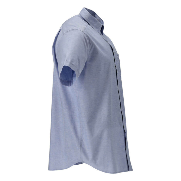 Mascot Premium Stretch easy Iron Short-Sleeved Oxford Shirt 21324-745 Left #colour_light-blue