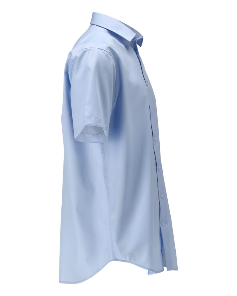 Mascot Pure Cotton Easy Iron Short Sleeved Collared Shirt 21124-750 Left #colour_light-blue