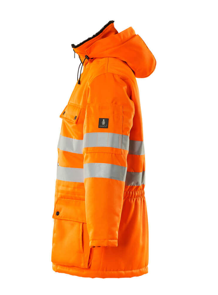 Mascot Quebec Hi-Vis Winter Parka Jacket 00510-660 Right #colour_hi-vis-orange