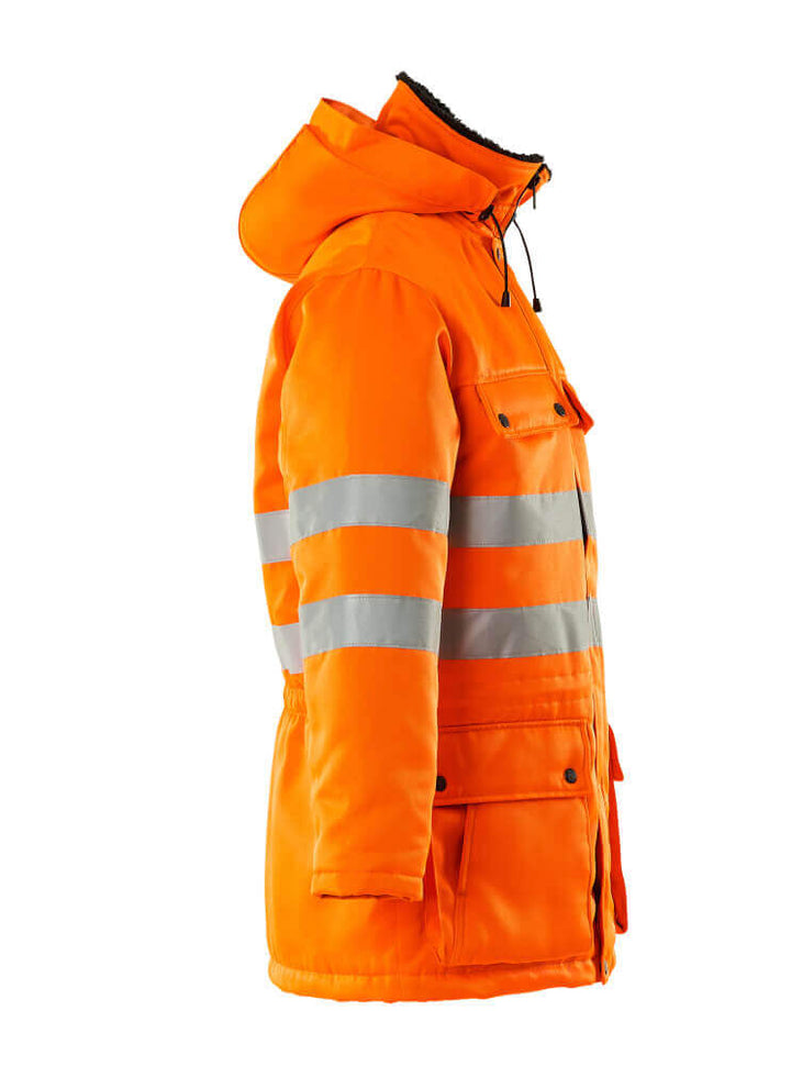 Mascot Quebec Hi-Vis Winter Parka Jacket 00510-660 Left #colour_hi-vis-orange