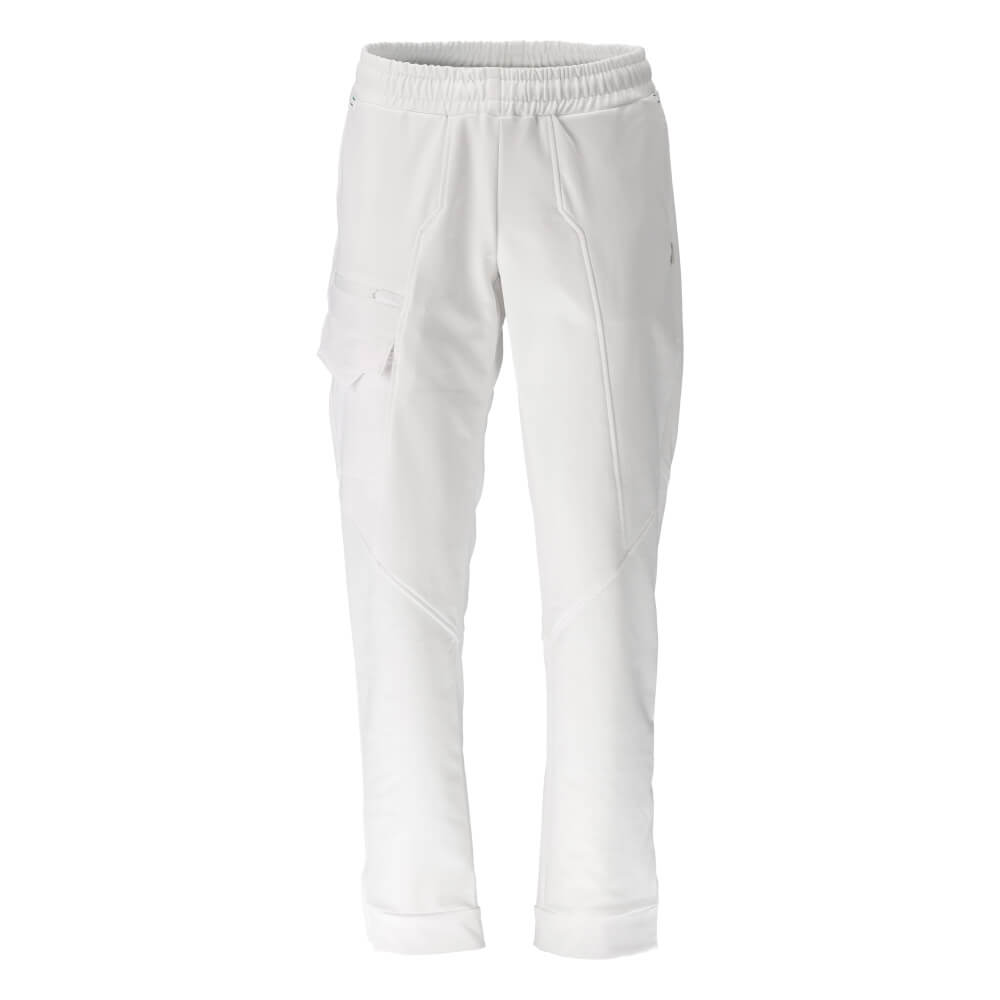 Mascot Quick-Dry Lightweight Durable 4-Way-Stretch Trousers with Thigh Pockets 20159-511 Front #colour_white