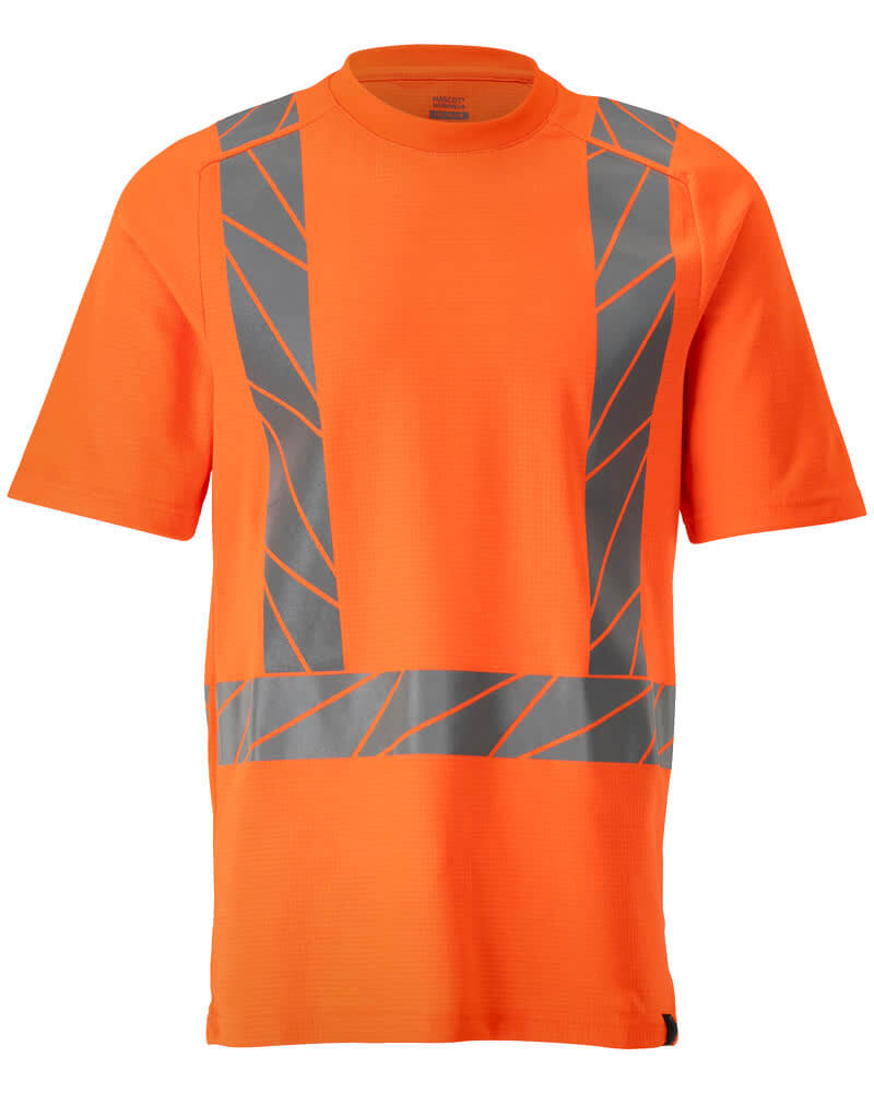 Mascot Slim Fit Stretch Hi Vis T-Shirt 22182-771 Front #colour_hi-vis-orange