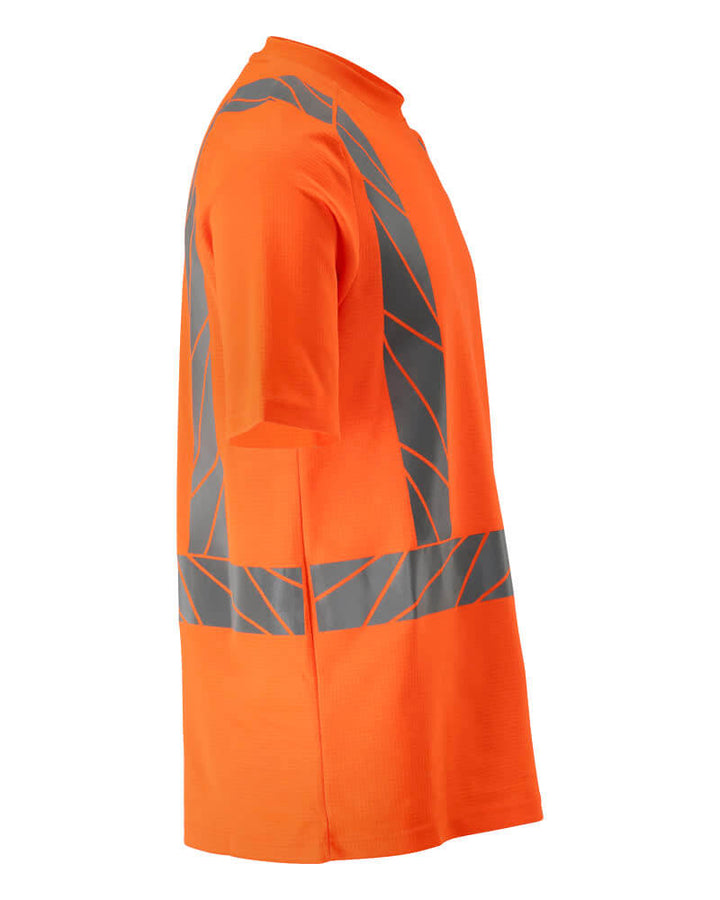 Mascot Slim Fit Stretch Hi Vis T-Shirt 22182-771 Left #colour_hi-vis-orange