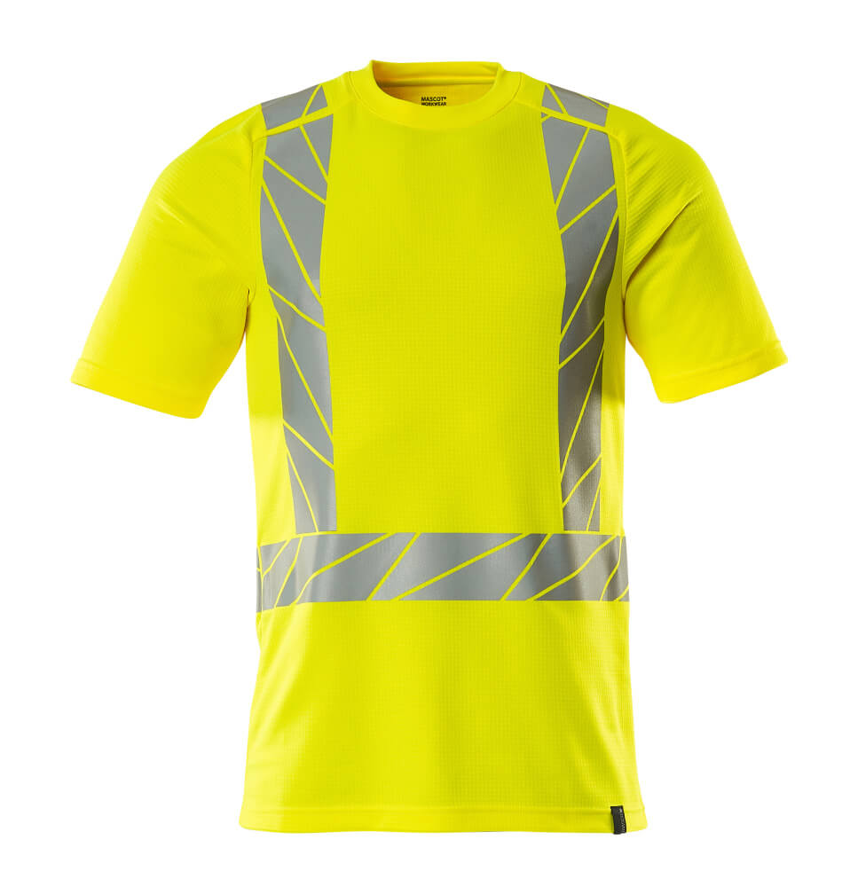 Mascot Slim Fit Stretch Hi Vis T-Shirt 22182-771 Front #colour_hi-vis-yellow