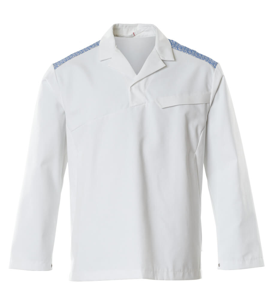 Mascot Smock 20252-442 Front #colour_white-azure-blue