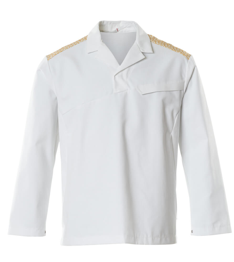 Mascot Smock 20252-442 Front #colour_white-curry-gold