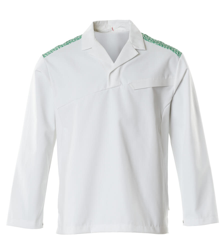 Mascot Smock 20252-442 Front #colour_white-grass-green