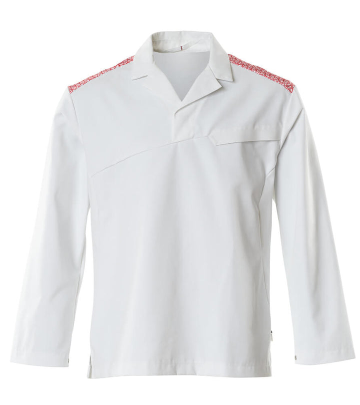 Mascot Smock 20252-442 Front #colour_white-traffic-red