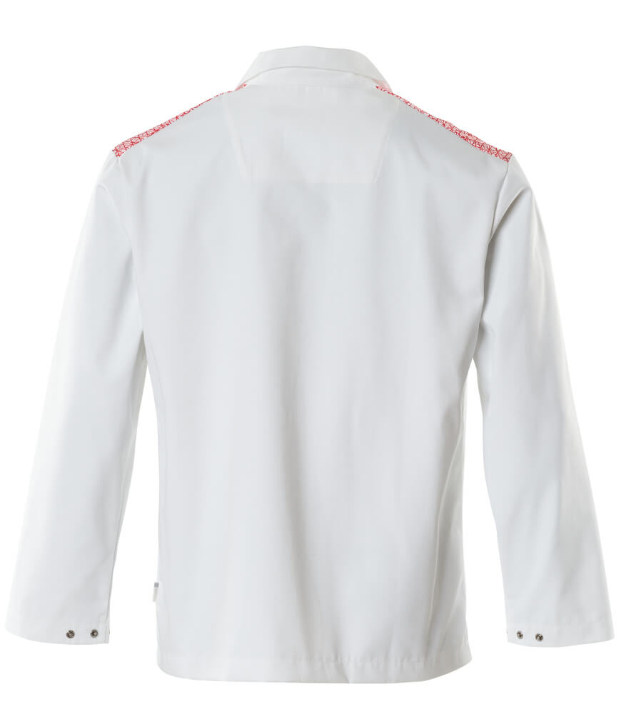 Mascot Smock 20252-442 Rear #colour_white-traffic-red