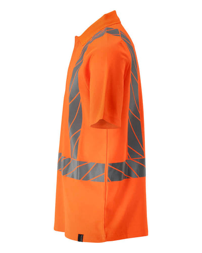 Mascot Stretch Slim Fit Hi Vis Polo Shirt 22183-771 Right #colour_hi-vis-orange