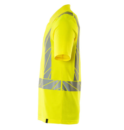 Mascot Stretch Slim Fit Hi Vis Polo Shirt 22183-771 Right #colour_hi-vis-yellow