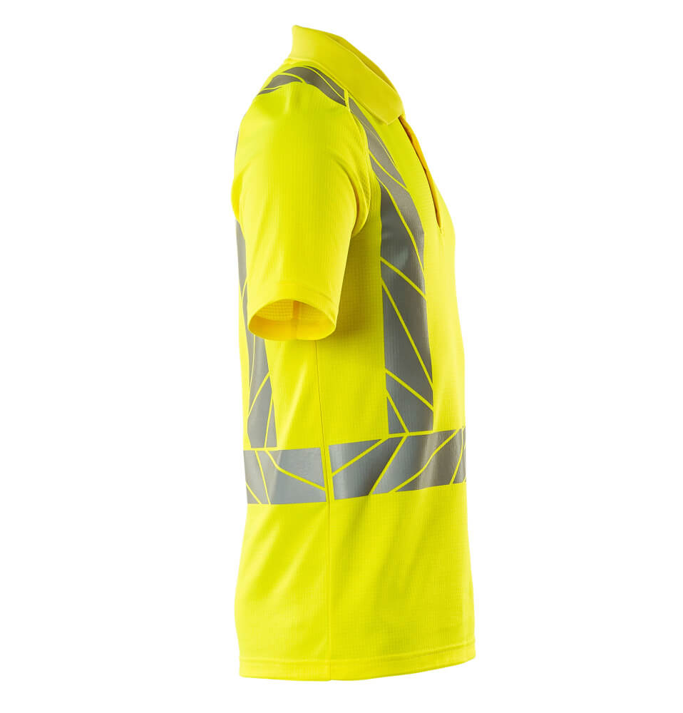 Mascot Stretch Slim Fit Hi Vis Polo Shirt 22183-771 Left #colour_hi-vis-yellow