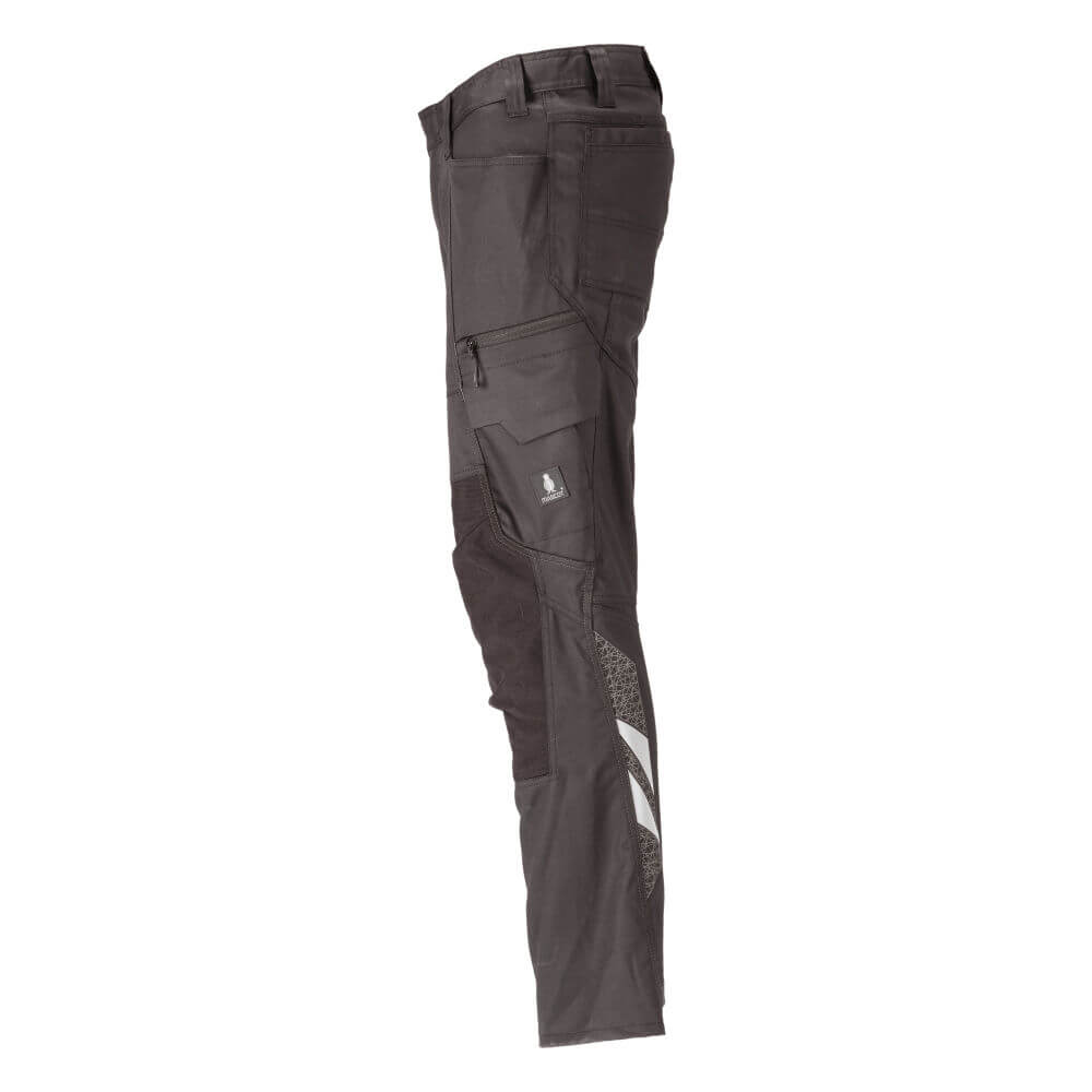 Mascot Stretch Trousers with Kneepad Pockets 20679-439 Right #colour_dark-anthracite-grey