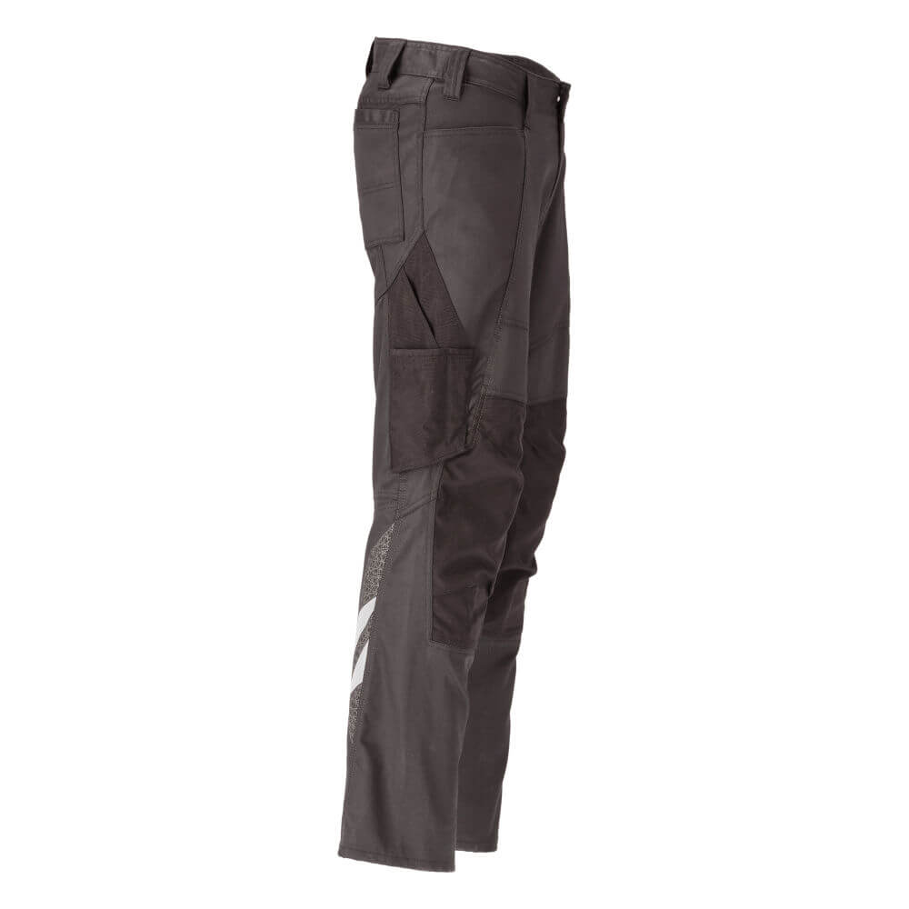 Mascot Stretch Trousers with Kneepad Pockets 20679-439 Left #colour_dark-anthracite-grey