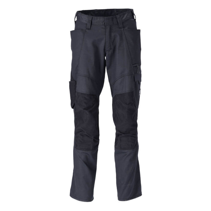 Mascot Stretch Trousers with Kneepad Pockets 20679-439 Front #colour_dark-navy-blue