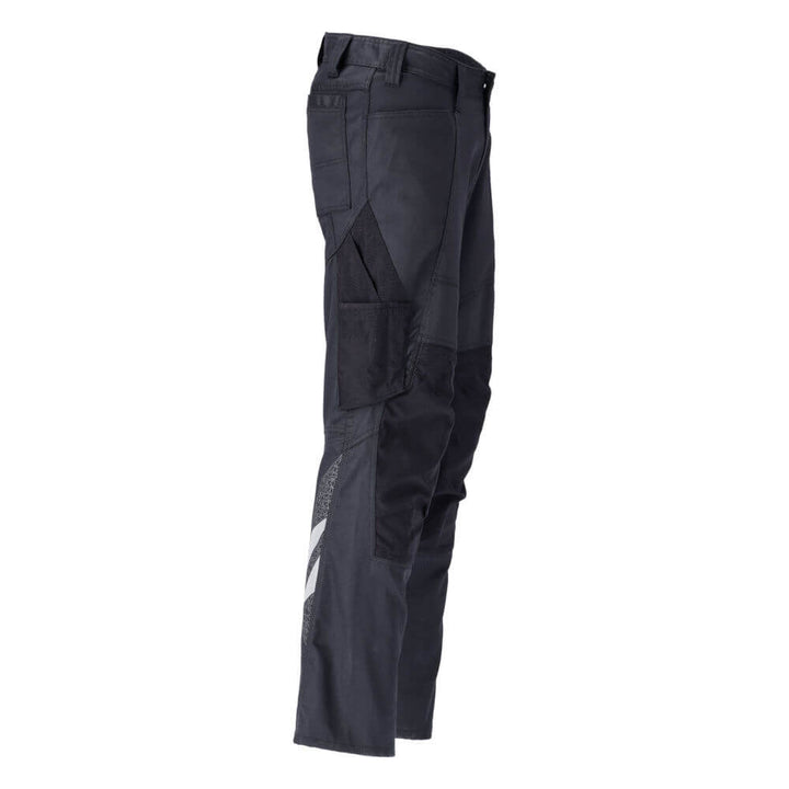 Mascot Stretch Trousers with Kneepad Pockets 20679-439 Left #colour_dark-navy-blue