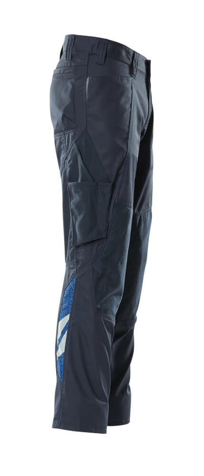 Mascot Trousers Kneepad Pockets 18379-230 Left #colour_dark-navy-blue
