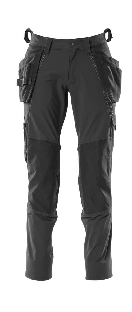 Mascot Work Trousers 4-Way-Stretch 18031-311 Front #colour_black